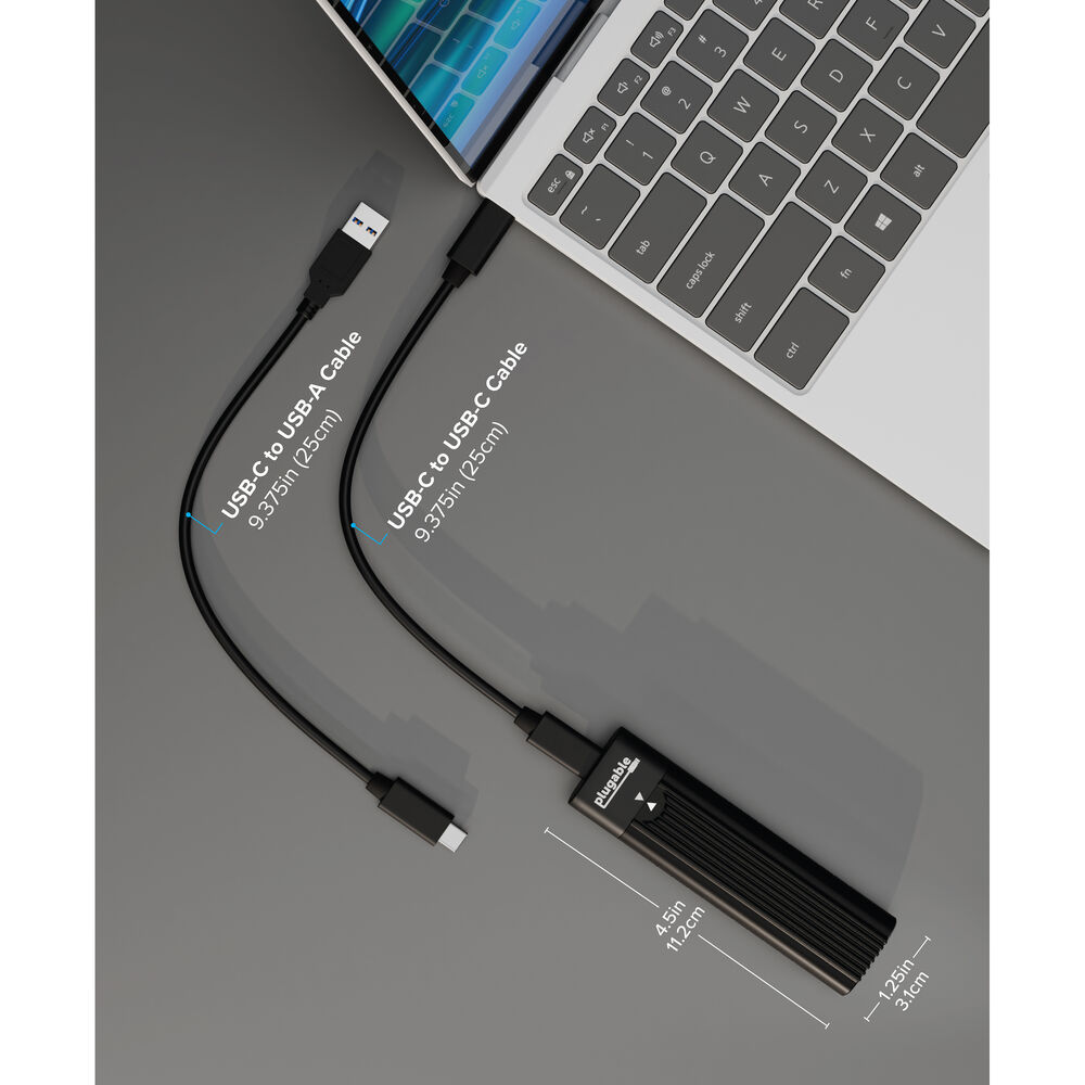 Plugable USB-A and C 3.2 Gen 2 M.2 NVMe Tool-Free Enclosure