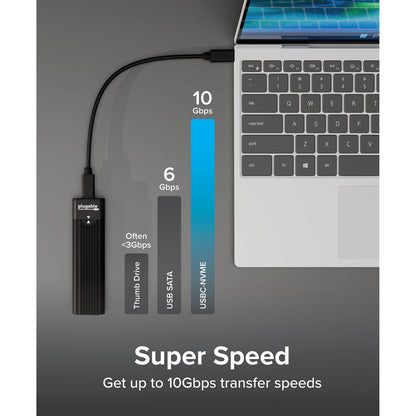 Plugable USB-A and C 3.2 Gen 2 M.2 NVMe Tool-Free Enclosure