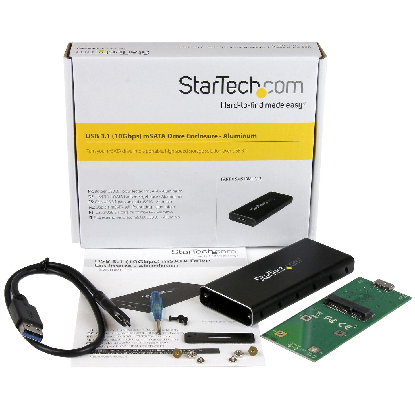 USB 3.1 (10Gbps) mSATA Drive Enclosure